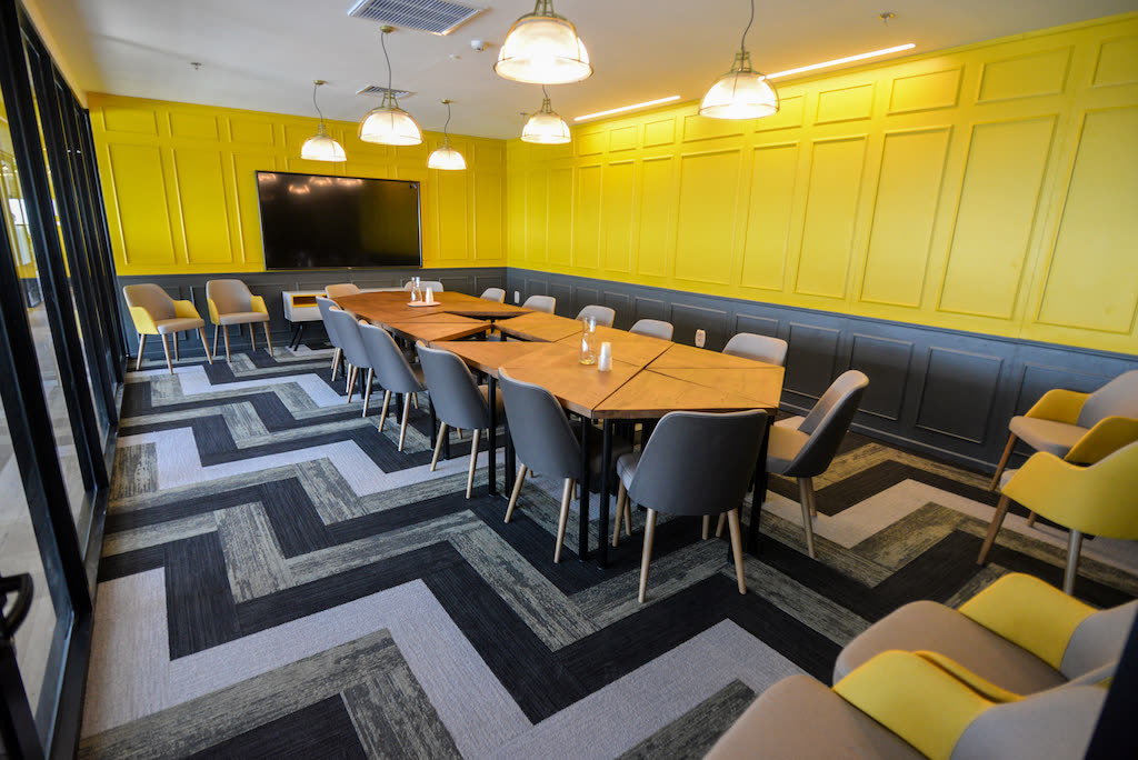 Precision-built commercial casework and millwork in a corporate office interior