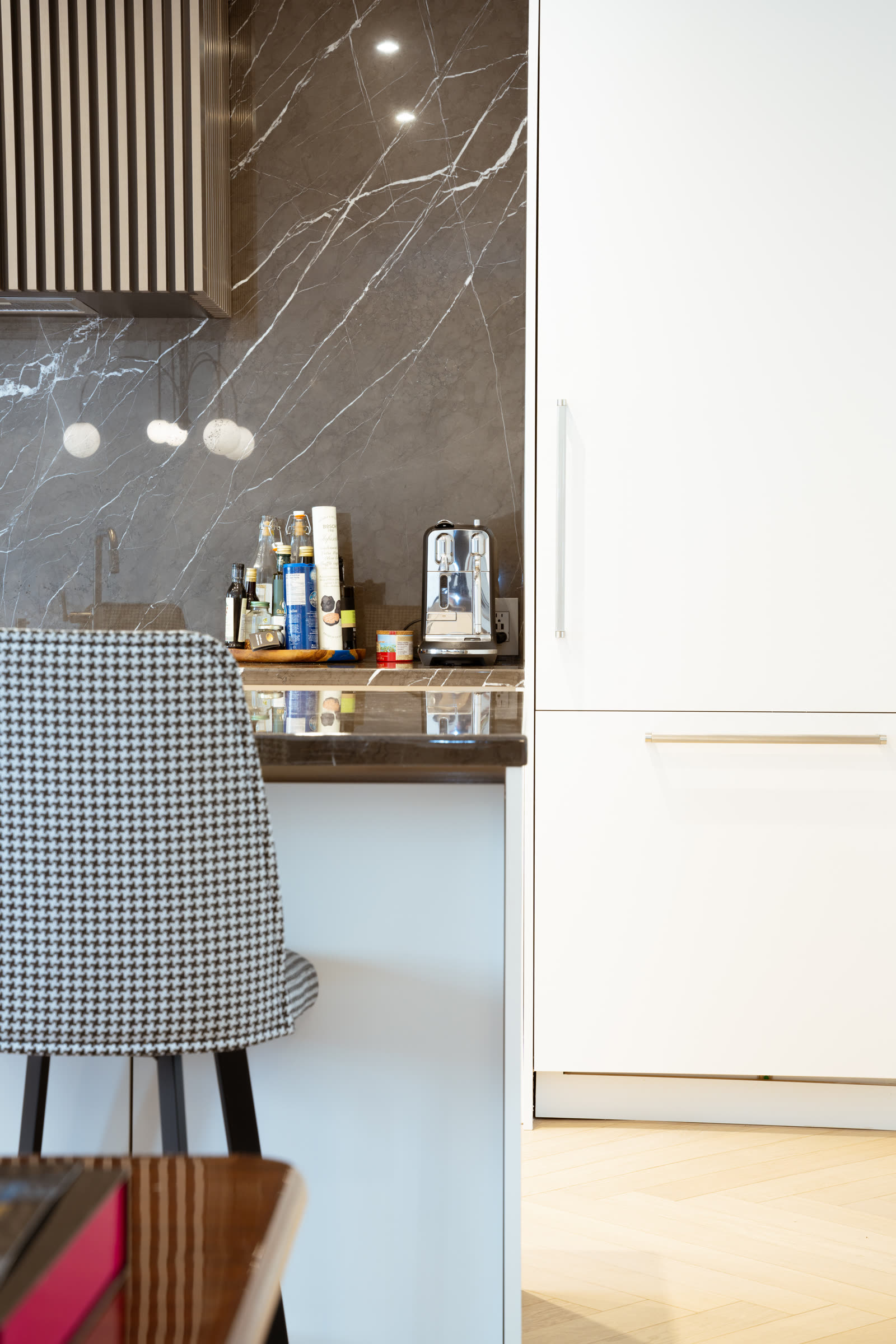 Custom wood kitchen cabinetry in white oak tones by iKitchen Cabinetry